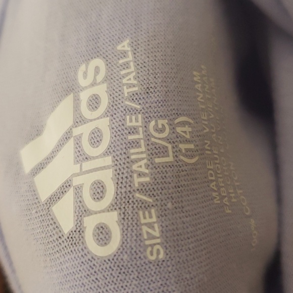 Adidas Lavender Girls hoodie size Large euc - Picture 3 of 5